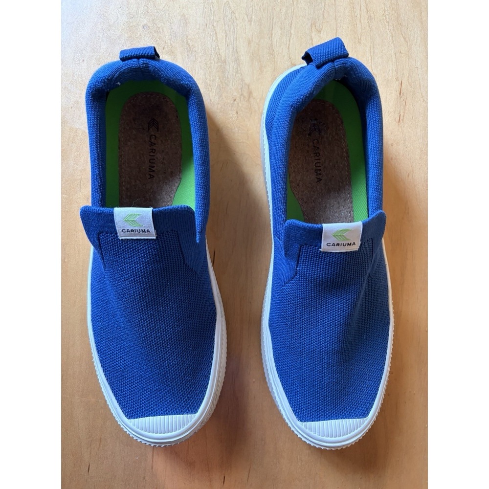 Cariuma Slip On Knit Sneakers Mineral Blue US Men's 10.5 Sustainable Minimalist - Picture 3 of 13